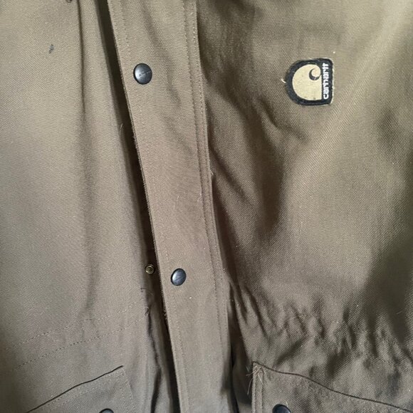 Vintage CARHARTT 4 Pocket Quilt Lined Chore Field Jacket Brown Mens XL Reg T3 - Picture 13 of 16